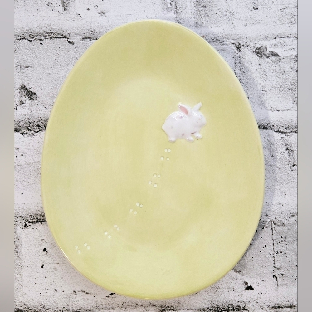 2005 Williams Sonoma Easter Egg Plates Set of 4 Bunny Pastel Ceramic - Picture 8 of 16